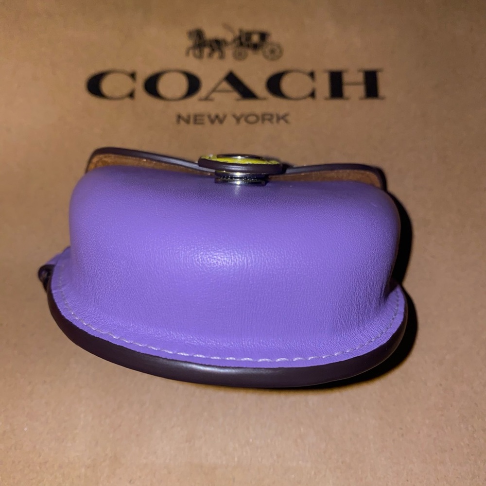 Coach 💜🧡💛 Mini Saddle Bag Charm In Colorblock New - Picture 3 of 5